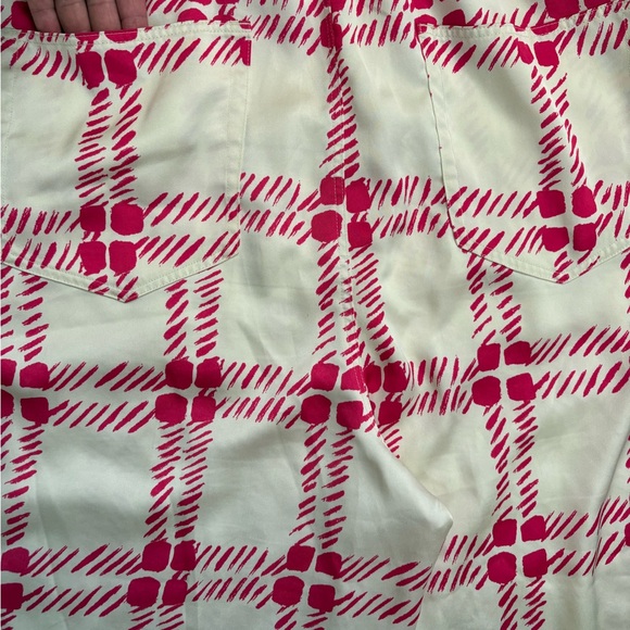 Marni x Uniqlo Drape Relaxed Wide Straight Pants pink plaid, sz XL (33-35”) - Picture 9 of 9